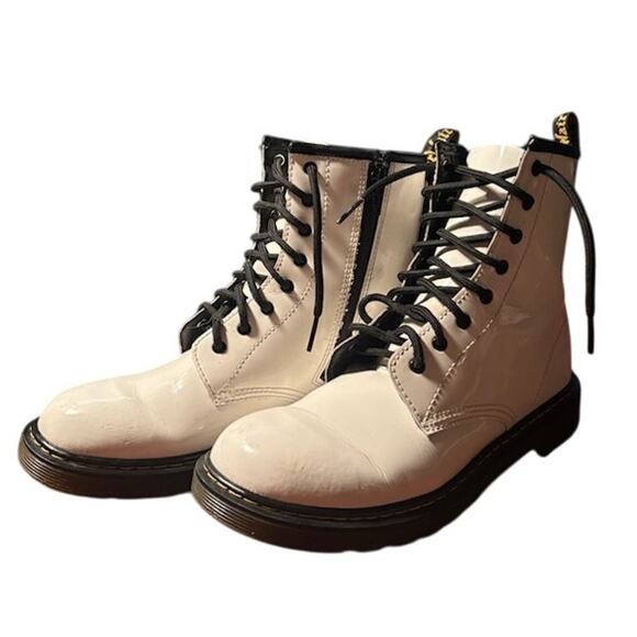 Doc Martens Jadon White Side Zip Combat Boots US men's 6 women's 7 Punk 90s - Picture 5 of 13